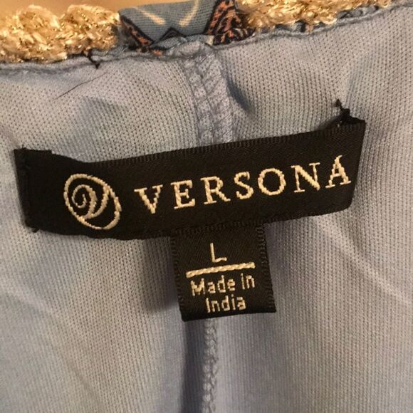 VERSONA A-Line Dress with Gold Trim - Size Large - Picture 6 of 8